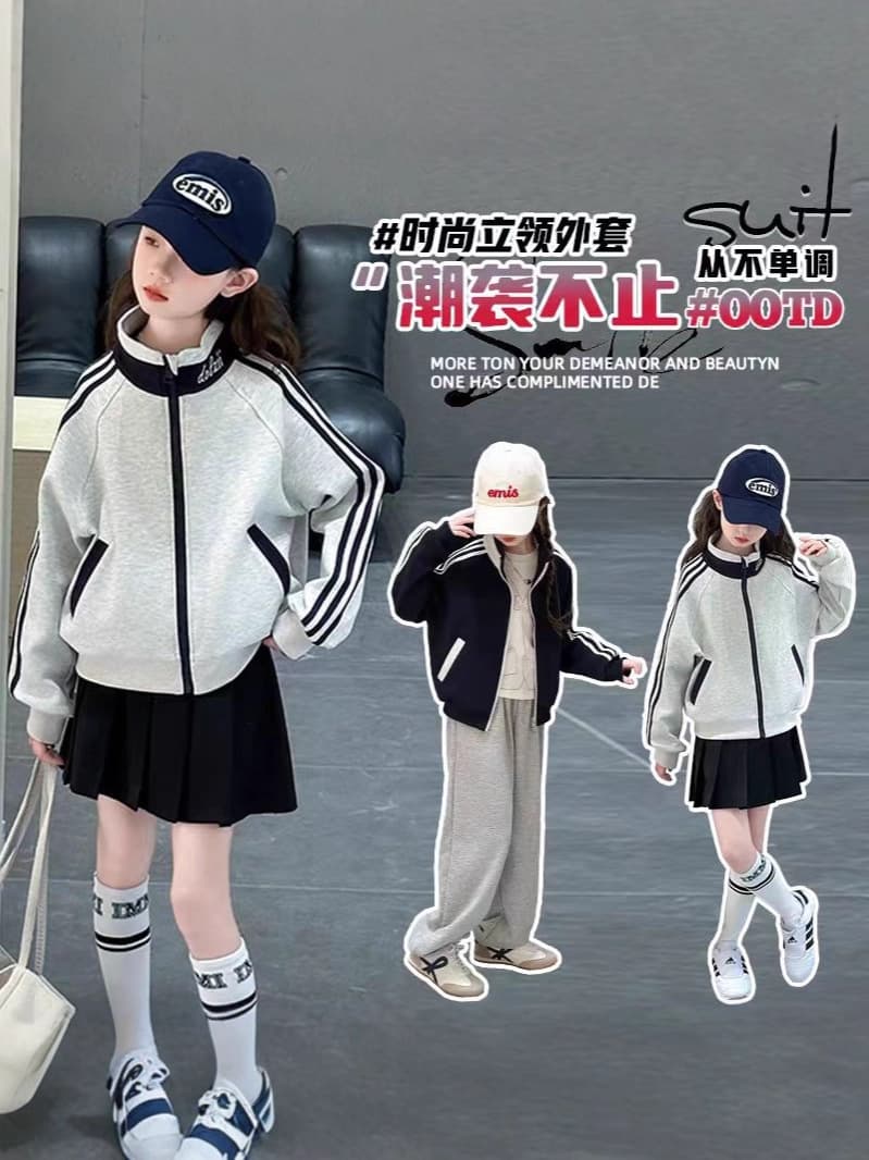 Girls Spring Autumn Jacket Spring Style for Middle and Older Children Casual Hoodie Coat Trendy Spring Outfit for 8-Year-Old Stylish 9