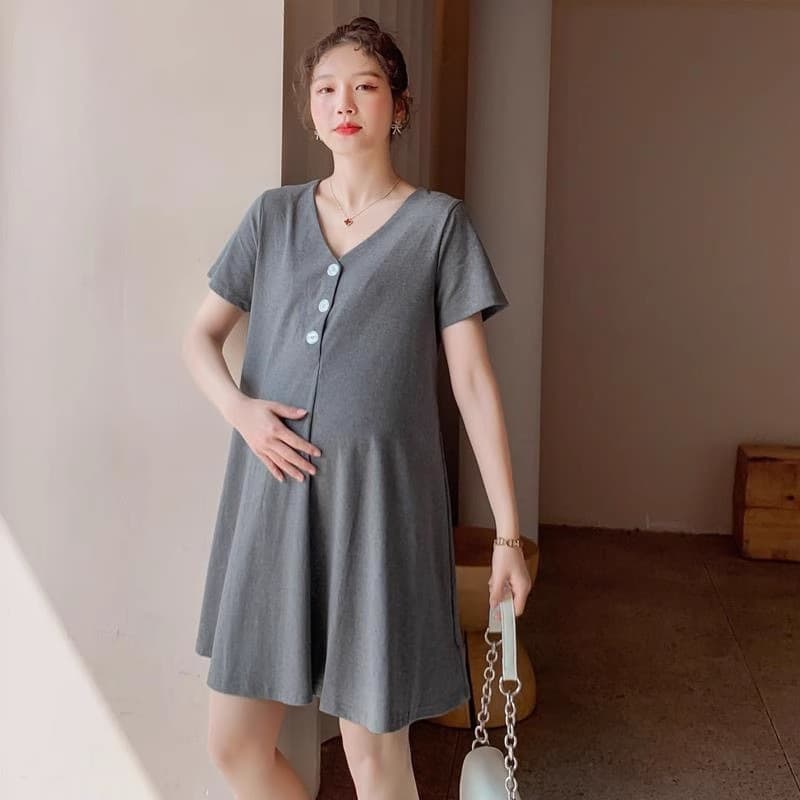 Maternity Summer Dress, Nursing-Friendly, Fashionable, Loose, Trendy, Age-Defying T-Shirt Dress for Stylish Moms