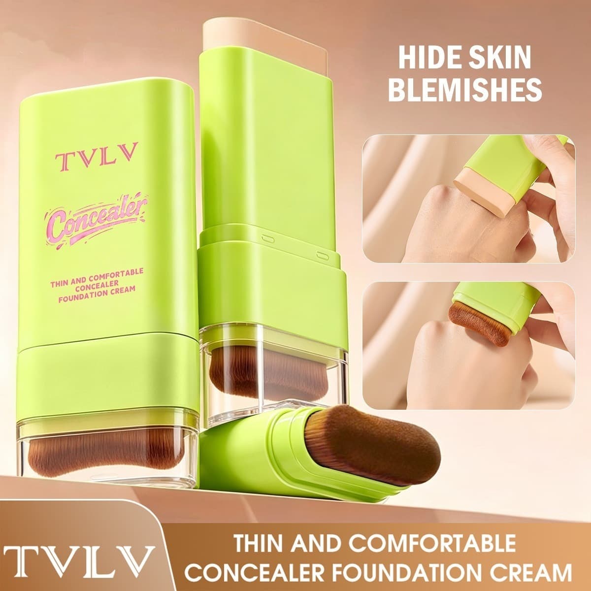 TVLV clear concealer foundation stick, creamy skin, waterproof, sweat-proof, easy to color, long-lasting, natural nude makeup foundation cross-border