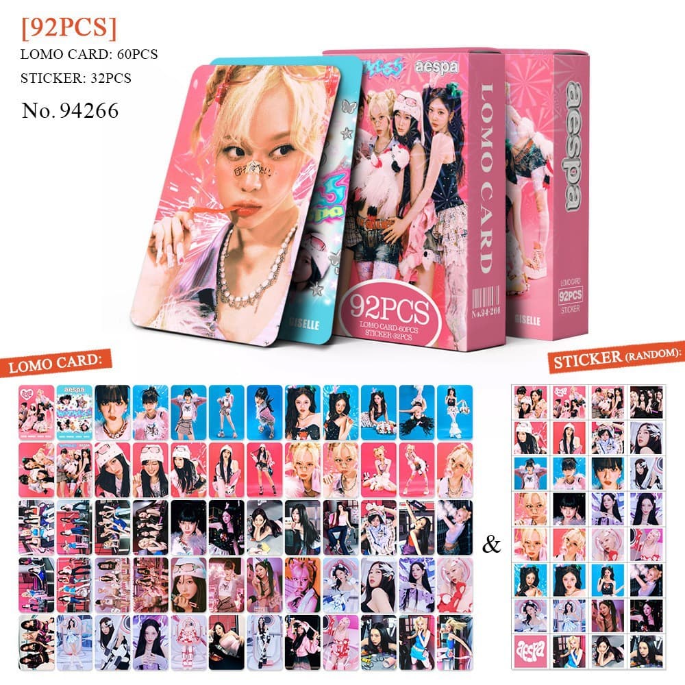 Cross-Border Exclusive In Stock New 92 Small Cards Aespa Cards Star Photo Cards Kpop Merchandise Lomo Small Cards