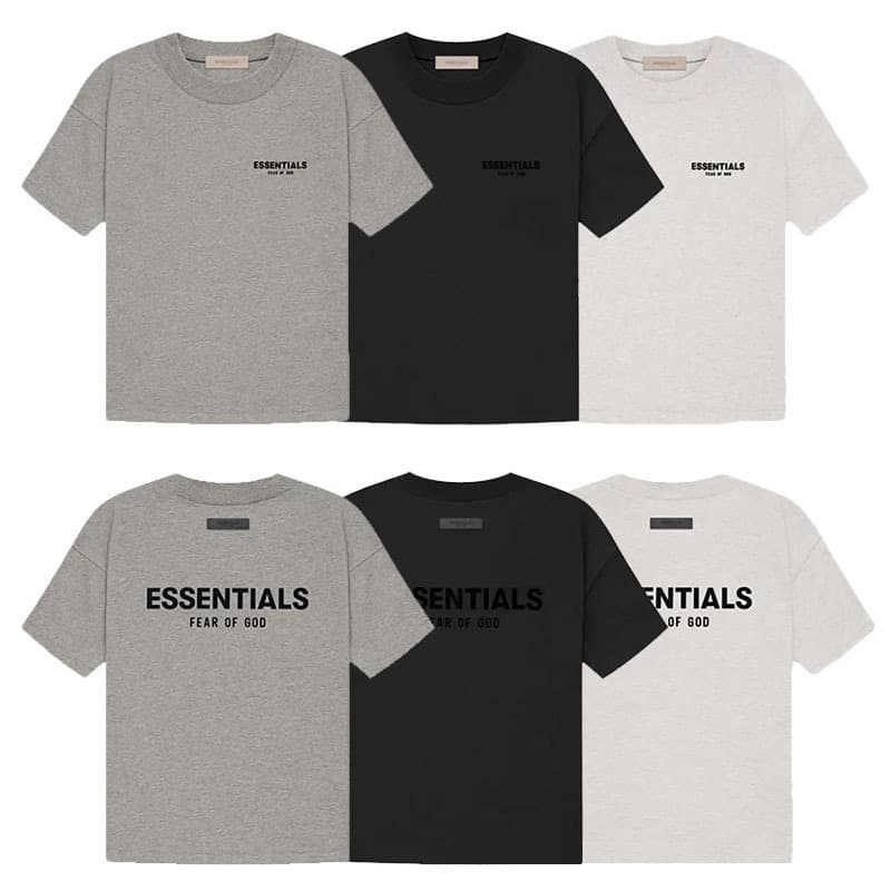 FOG ESSENTIALS Short Sleeve T-Shirt European American High Street American Style Loose Couple Streetwear Unisex Pure Cotton T-Shirt Wholesale