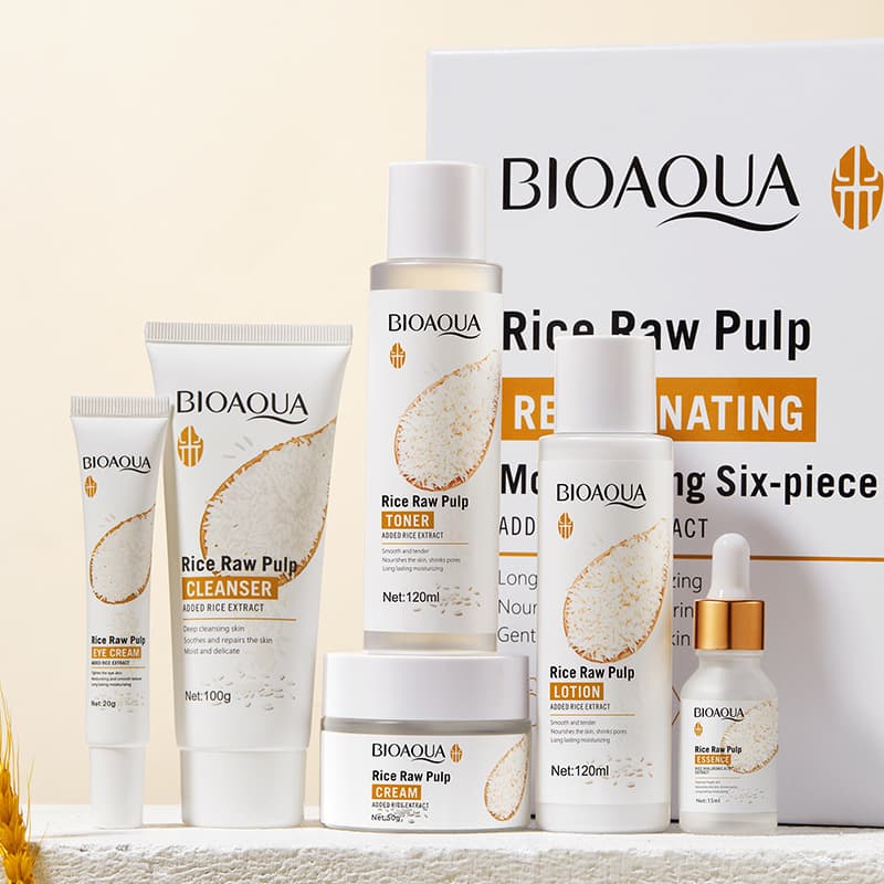 Cross-border Rice Pulp Skincare Series: Five-Fold Vitamin C Moisturizing Cream, Non-Greasy, Wholesale for Foreign Trade