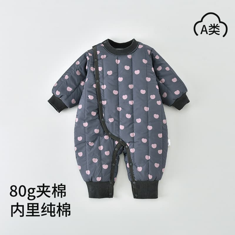 Baby Cotton Padded Romper Winter Thick Warm Cotton Coat Newborn Baby Bodysuit Autumn and Winter Clothing