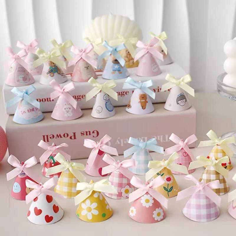 Baking cake decoration ornaments bow mini hat plug-in ins birthday hat dessert table paper cup decoration