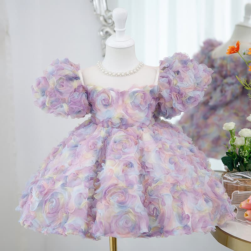 Children's Formal Dress, 1st Birthday Princess Dress for Little Girls, Host, Piano Performance Gown, Girls' Stage Costume