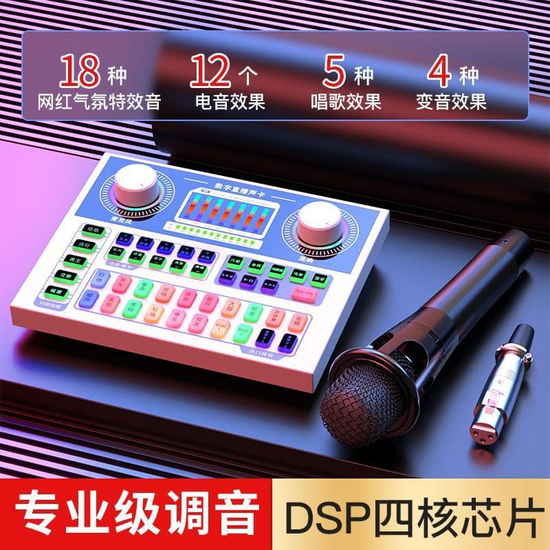 P6 Sound Card Set Complete Live Streaming Equipment for Mobile Phones, Universal Singing Karaoke PC Voice Change, Chain Factory Wholesale