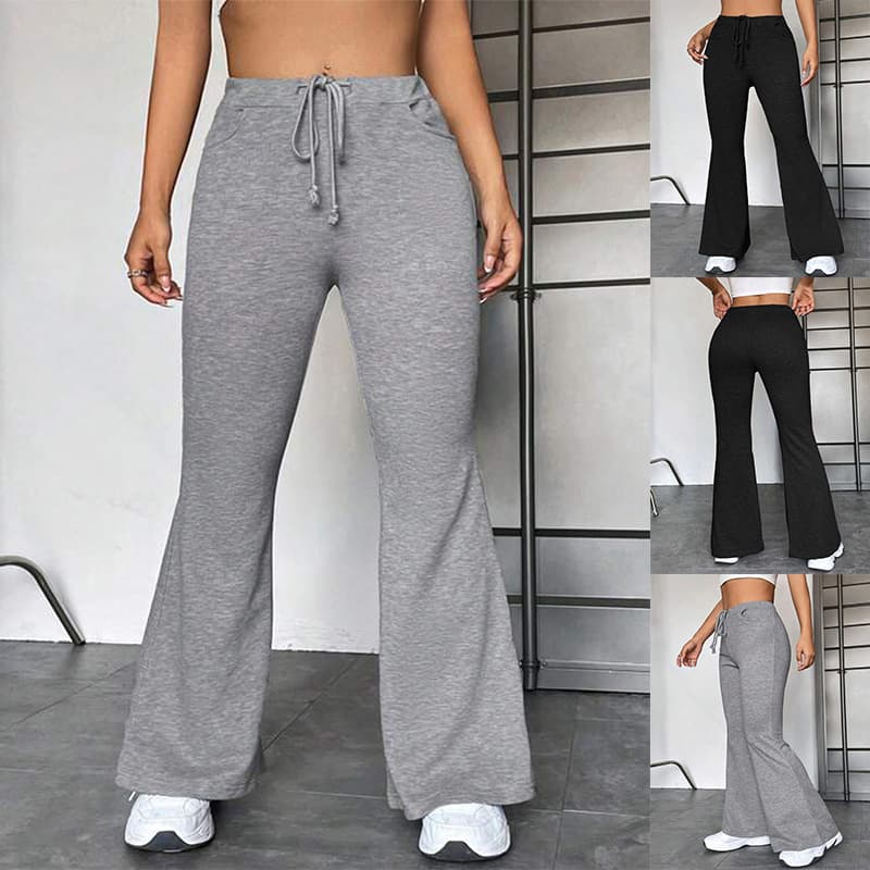 Europe and America Cross-border Wish Independent Site Foreign Trade New Women's Patchwork Yoga Sports Pants Outdoor Casual Flared Pants