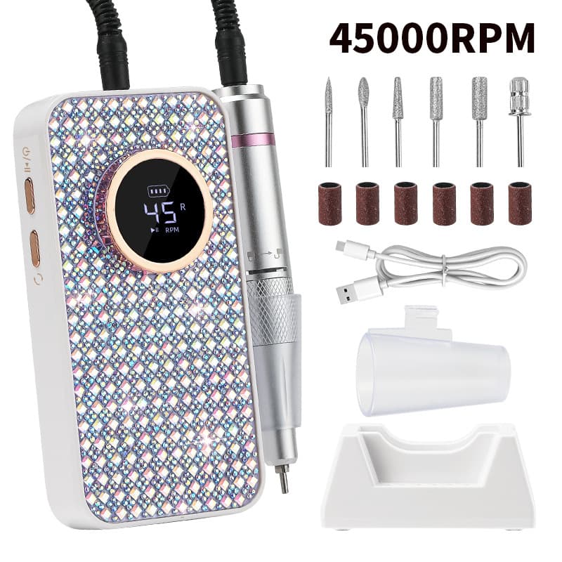 Nail Drill Professional Cuticle Remover Nail File Rechargeable Portable Nail Grinding Tool