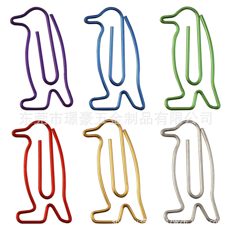 Penguin animal paper clip, pink curly tail piglet Peppa Pig, flamingo special-shaped paper clip, musical note paper clip