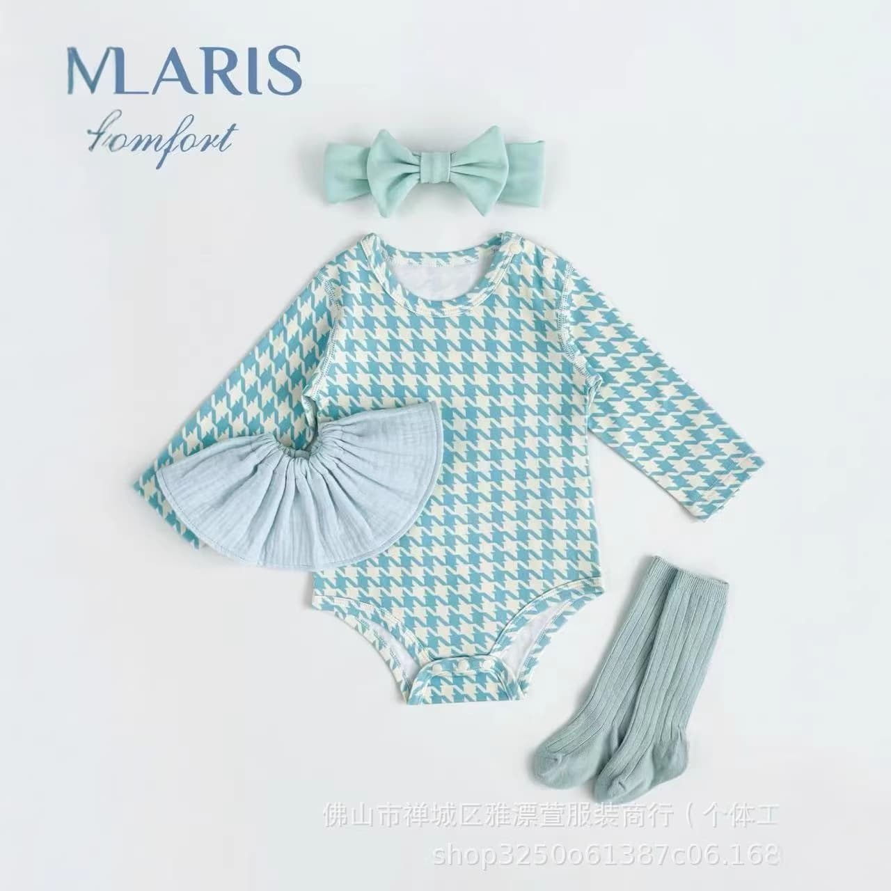 Baby Houndstooth Pattern Pure Cotton Class a Seamless Long-Sleeve Romper for Photoshoots and Outings, Spring and Autumn Class a Romper