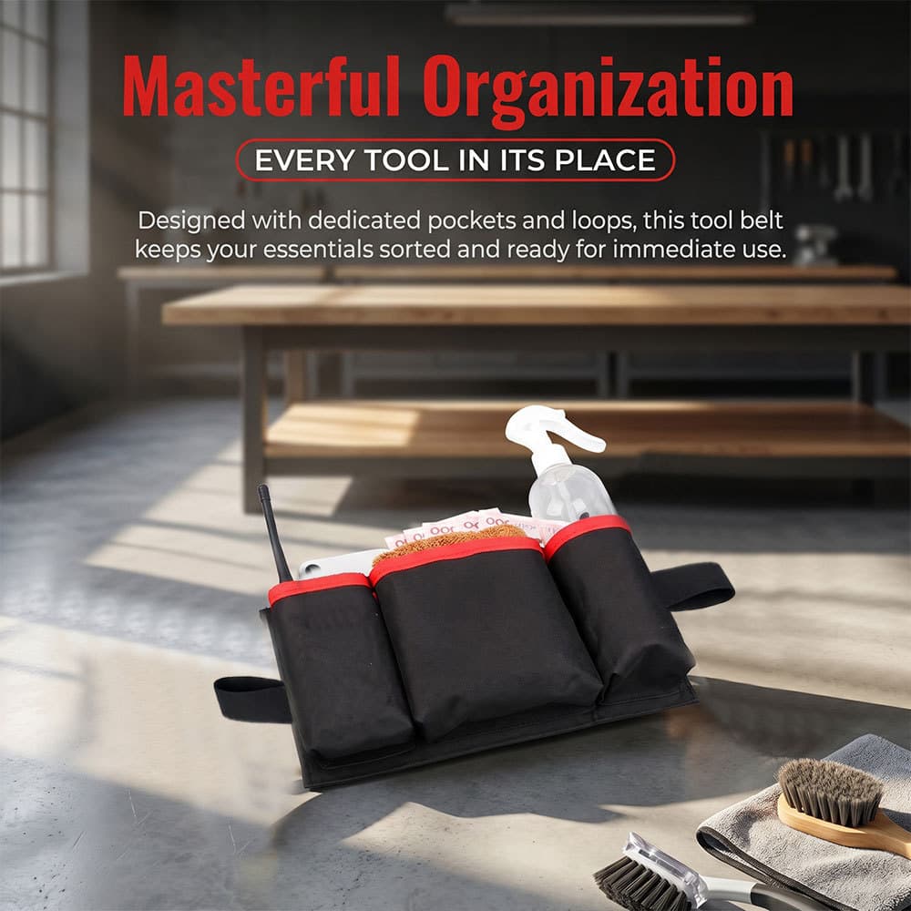 Hotel Housekeeping Waist Bag, Maid Cleaning Tool Organizer Waist Pack, Multi-Pocket Spray Bottle Holder Cleaning Utility Bag