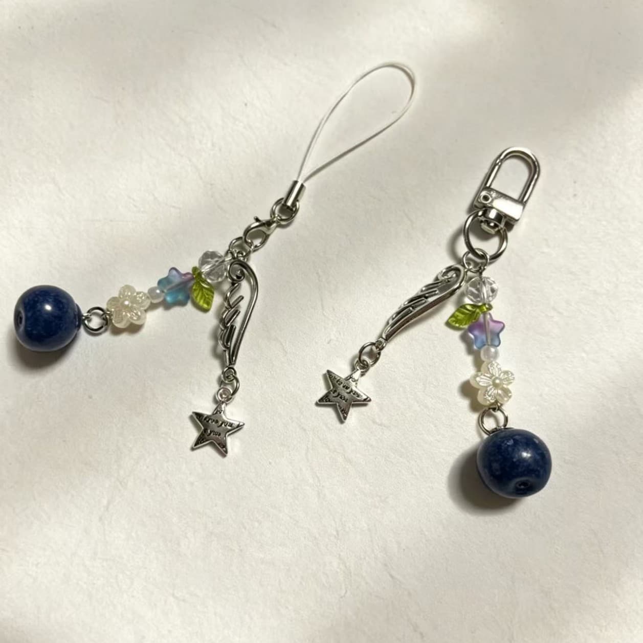Creative Sweet Fruit Blueberry Beaded Keychain Fresh DIY Backpack Charm Student Bag Pendant Decoration