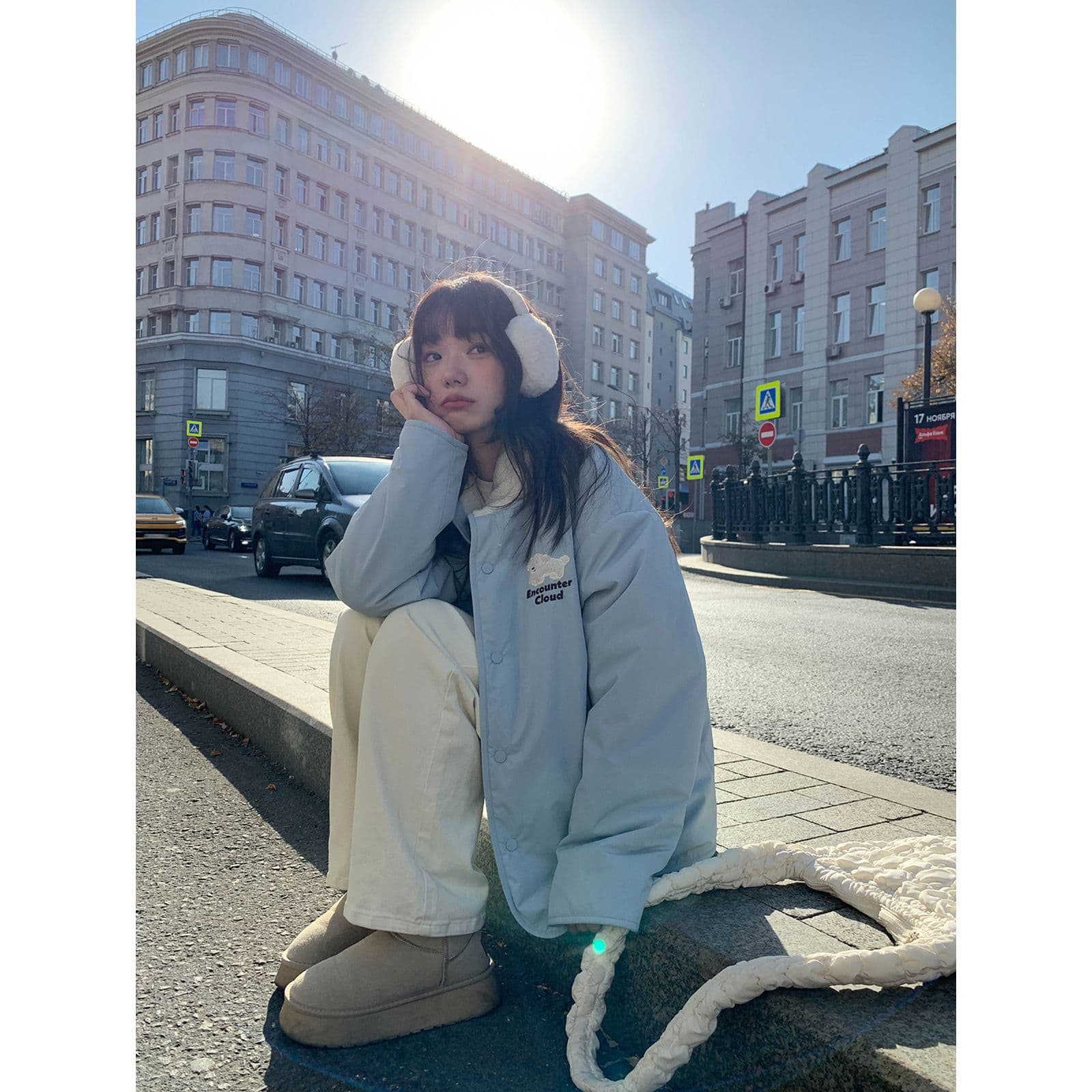 Reversible American Style Stand Collar Jacket Quilted Women's Autumn/Winter New Loose Slimming Padded Coat