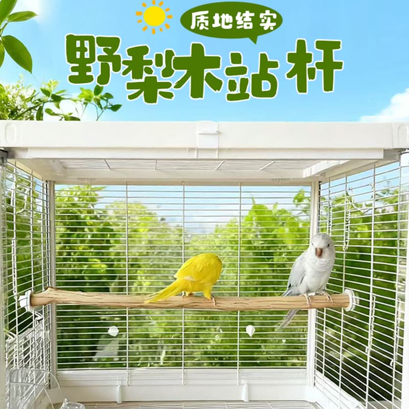 Parrot Wild Pear Wood Perch Stand Cage Perch Accessories Cockatiel Budgie Wooden Climbing Frame Perch Stick