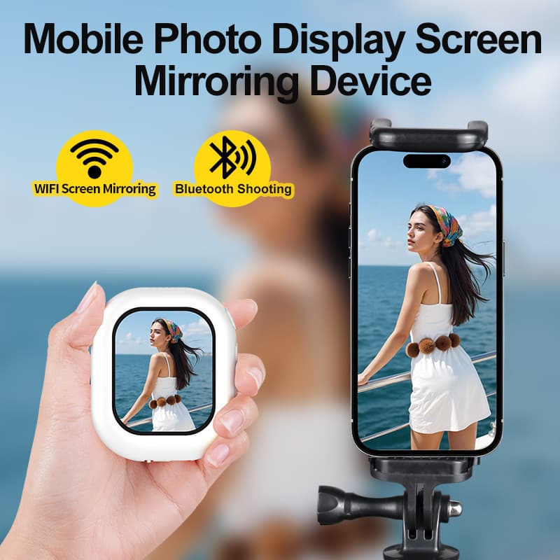 Portable Mini Phone Rear Magnetic Selfie Display with Sound Mirroring Selfie Device