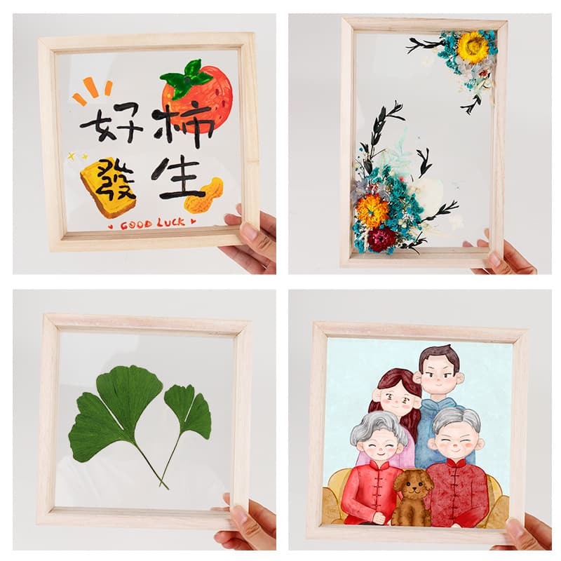 Children's wooden acrylic photo frame picture frame art material kindergarten activity decoration diy picture frame creative diy