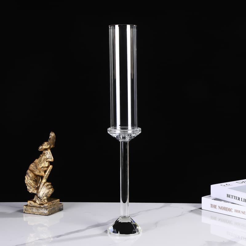 Single head crystal candlestick decoration wedding wedding props European crystal glass candlestick ornaments factory direct sales wholesale
