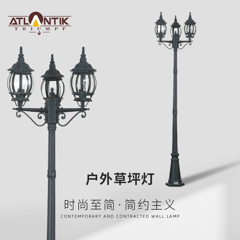 3 European Style Garden Lamp, European Garden Lamp, Garden Street Lamp, Courtyard Lawn Lamp, Die-Cast Waterproof Courtyard Street Lamp