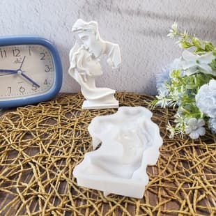 S1242 Man and Woman Kissing Semi-3D Wall Hanging Decorative Cement Plaster Mold DIY Silicone Mold