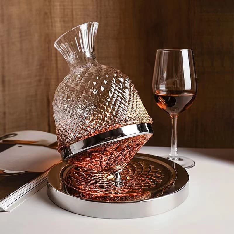 Gift Reciprocation Decanter Set, Transparent Glass Craftsmanship Whiskey Crystal, Business Gift Stainless Steel Vintage White Spirit