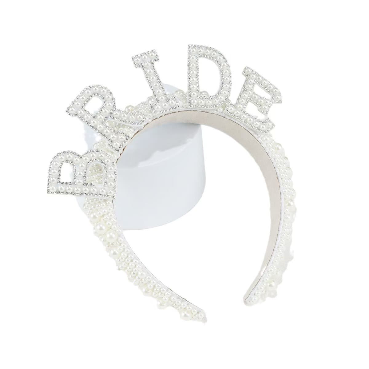 BRIDE Headband, Wedding Crown, Engagement Party, Bachelorette Party Bride Pearl Headband Crown Wedding