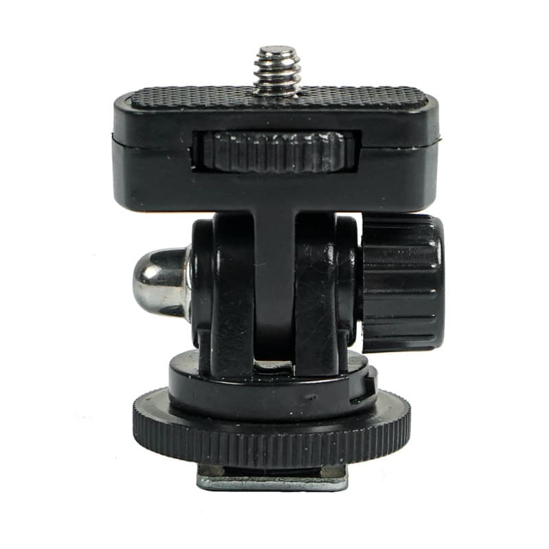 Mini tripod head for cameras and photography, with hot shoe, plastic, hot shoe tripod head.