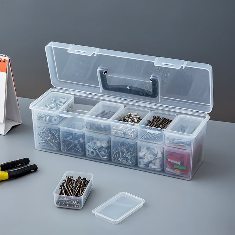 Plastic Multi-Compartment Parts Storage Box for Screws, Tool Sorting, Electronic Components, Drill Bits, Accessories, Thickened Grid Case