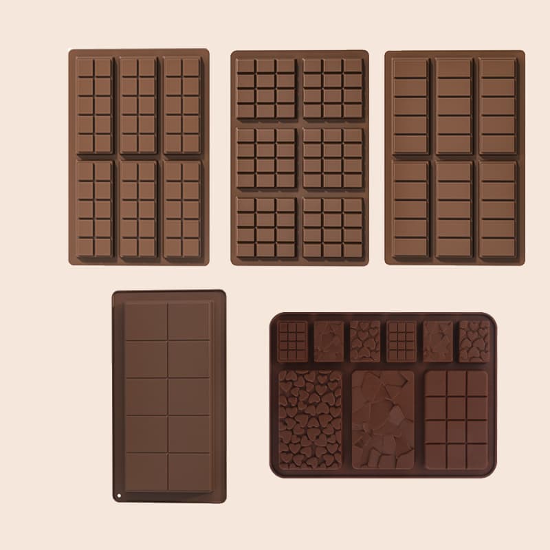 Zhenqiao Food-Grade Dubai Chocolate Mold FDA Platinum Silicone Chocolate Mold Rectangular Baking Tool