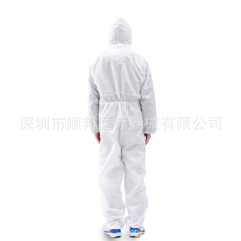 In-Stock Disposable Medical Isolation Suit Full-Body Hooded Independently Packaged SMS Non-Woven Epidemic Prevention Isolation Protective Clothing