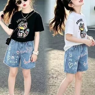 Girls Denim Shorts, New Summer Embroidery Shorts for Middle and Older Children, Wholesale Children's Denim Shorts from Manufacturer