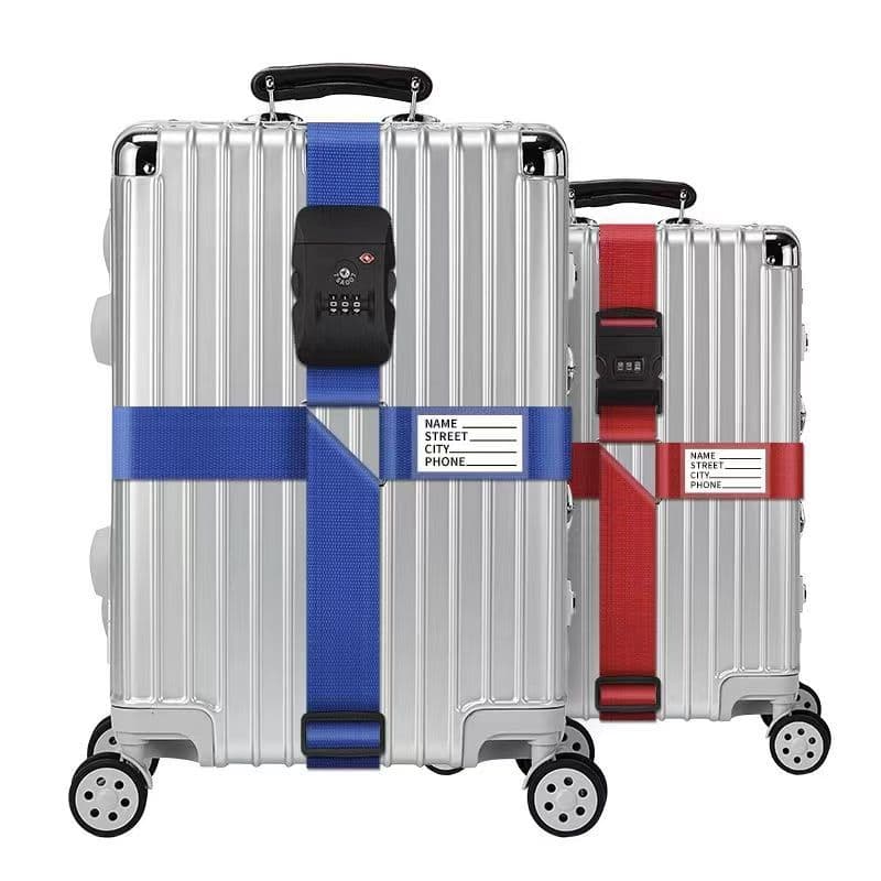 Cross Baggage Strap Nylon Reinforced Travel Luggage Security Fastening Tie Down Belt Baggage Accessories for Shipping