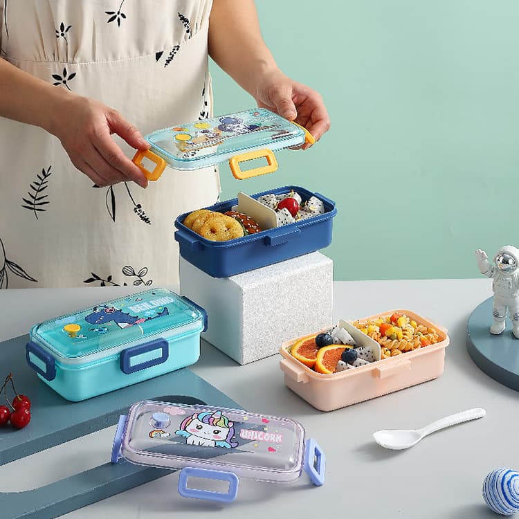 Food-Grade Plastic Kids Student Lunch Box Portable Fruit Cold Lunch Box Sealed Bento