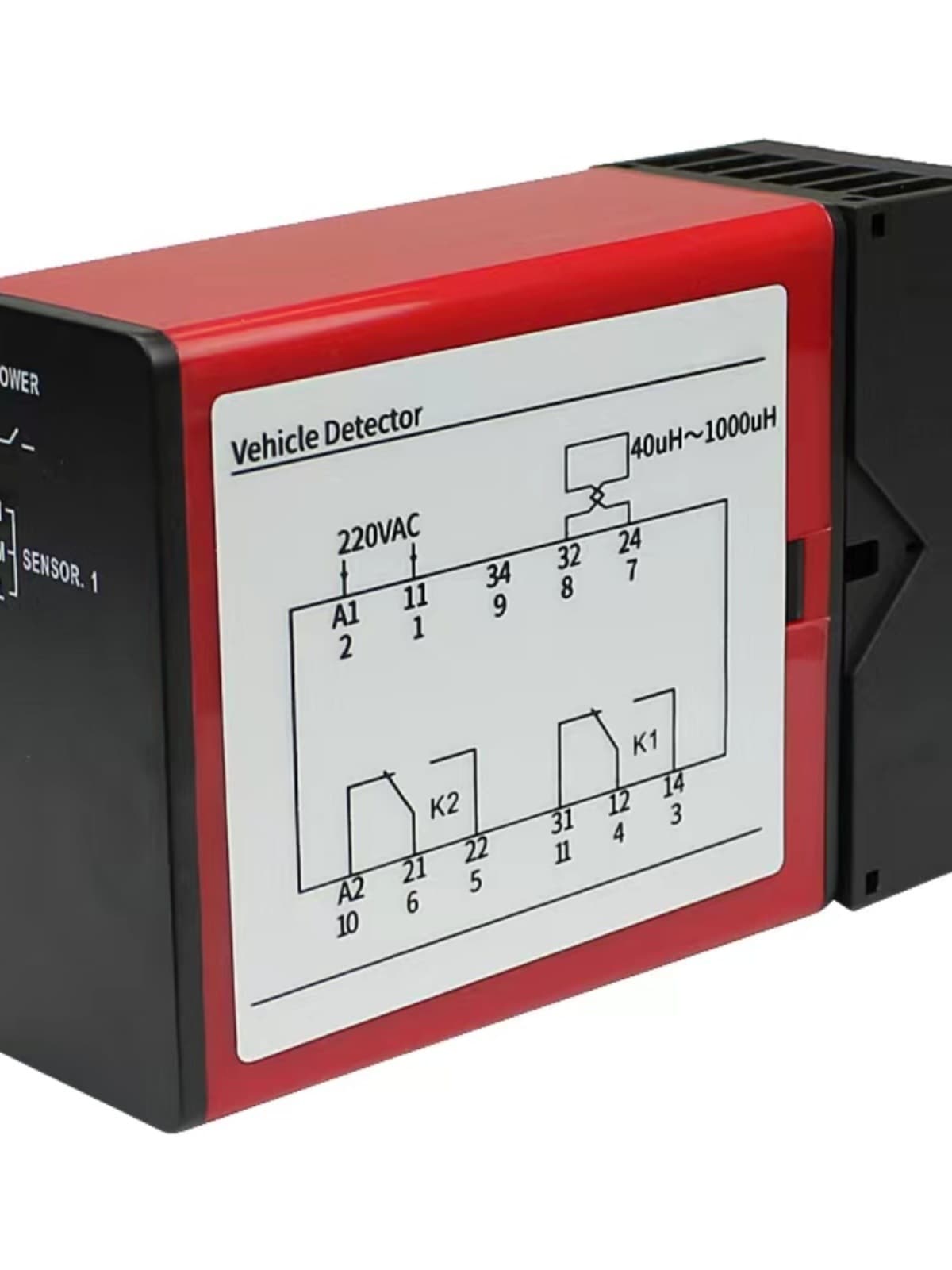 Vehicle detector geomagnetic loop gate parking lot detector red DC24V single-channel ground sensing vehicle detector
