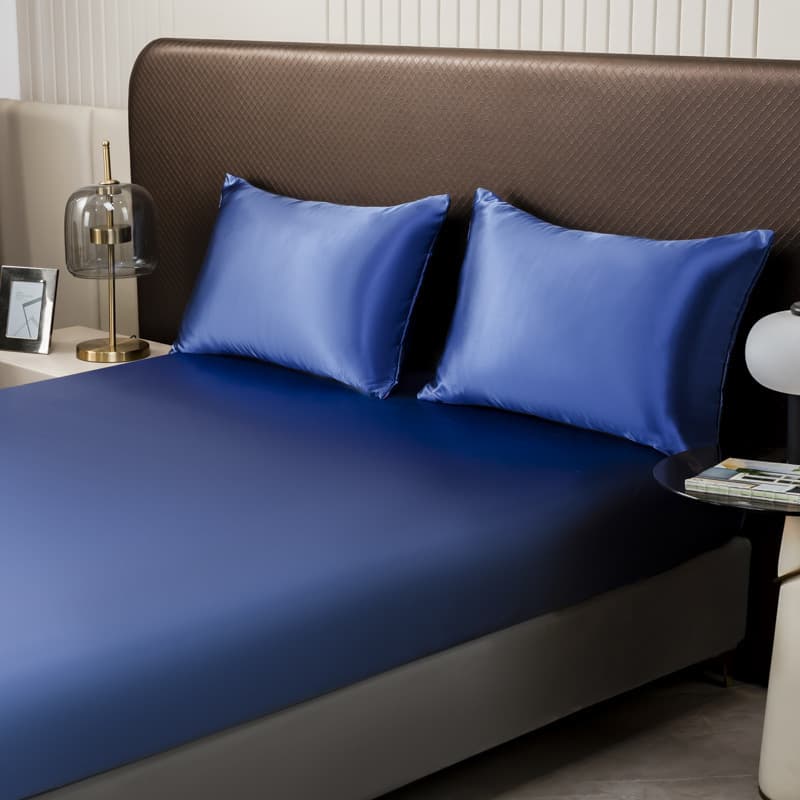 Wish Amazon Ice Silk Bed Sheet Silk Satin Fabric Pillow Case Faux Silk Three-Piece Bed Sheet Set eBay Cross-Border Wholesale