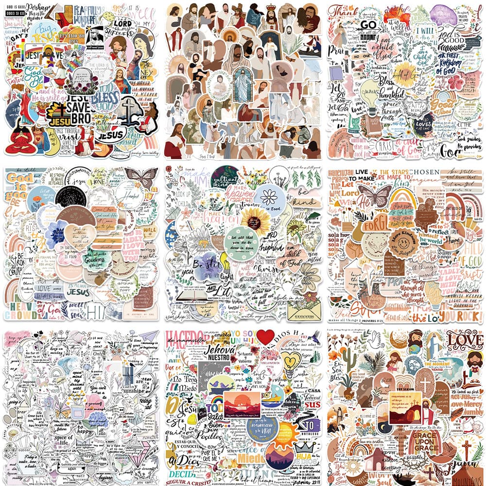 Multiple Bohemian Saint A Bible Amazon Cross-Border Hot-Selling Graffiti Waterproof Stickers Phone Graffiti Journal Stickers