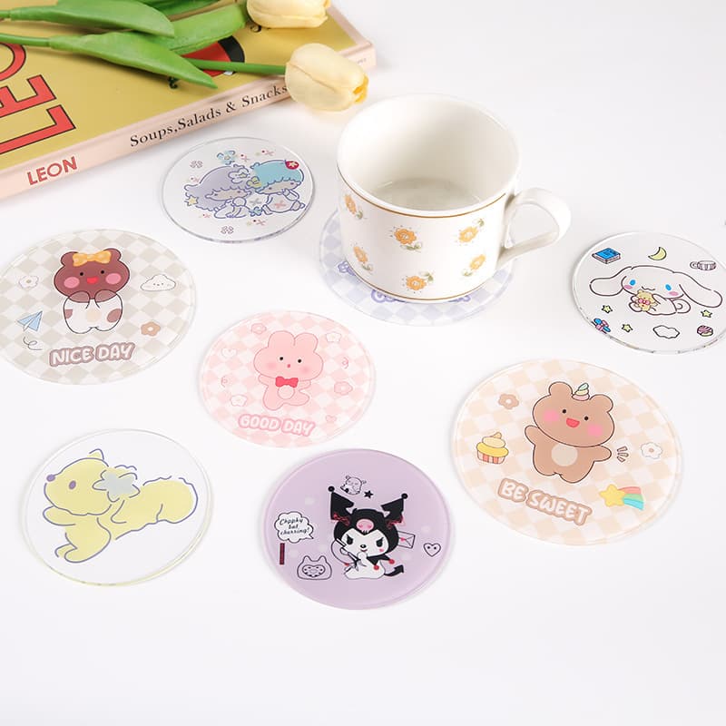 Acrylic Coaster DIY, Celebrity Anime Creative Cute Cartoon Heat Insulation Pad, Trendy INS Style