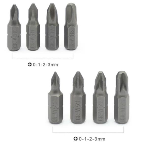 CRV material 1/4" (6.35mm) hot-selling single-ended cross and flat screwdriver bits, non-electric