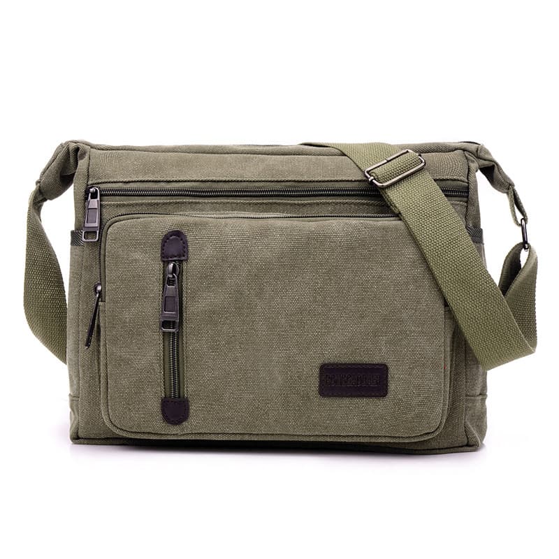 Canvas Men's Bag New Casual Shoulder Bag Simple Multi-layer Retro Fashion Men's Crossbody Bag Multi-layer Manufacturer Wholesale