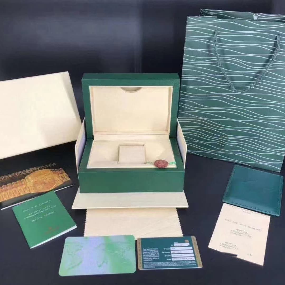 Laojia Green Box Full Set Packaging Export Packaging Watch in Stock Gift Box Set with Manual Card and Gift Bag