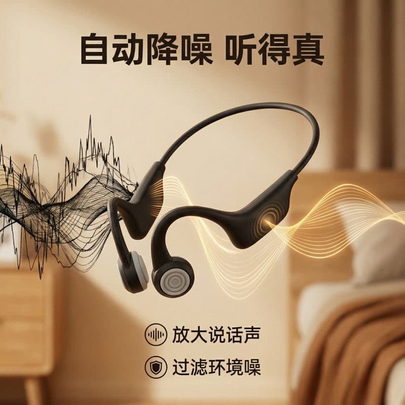 Cross-border foreign trade VG02 bone conduction Bluetooth for middle-aged and elderly people to listen clearly without entering the ear, assistive listening headphones without pain after being worn for a long time