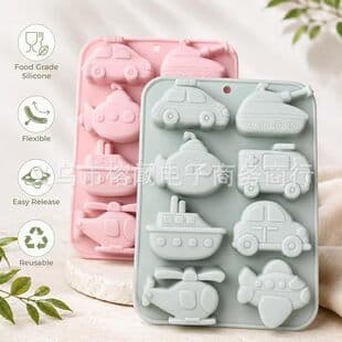 In Stock 6-Cavity Airplane Shape Silicone Mold Baking Tool Gummy Chocolate Mold Dessert Resin Cake Mold
