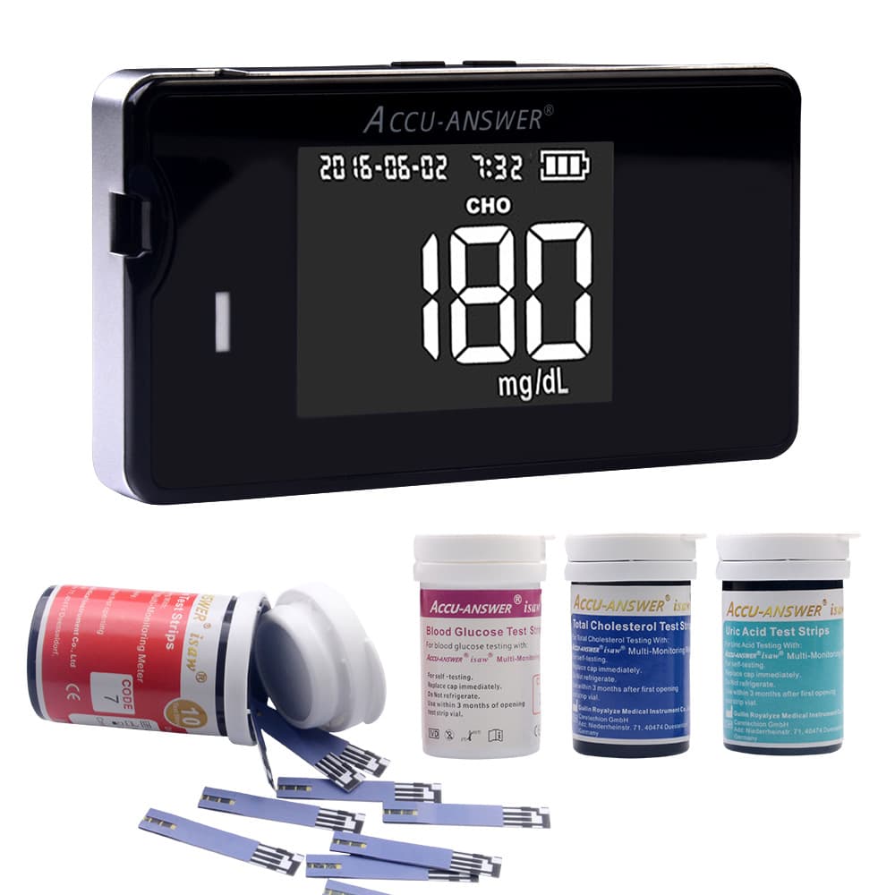 Cross-border English Accu Answer cholesterol blood sugar uric acid hemoglobin 4-in-1 instrument with test strips