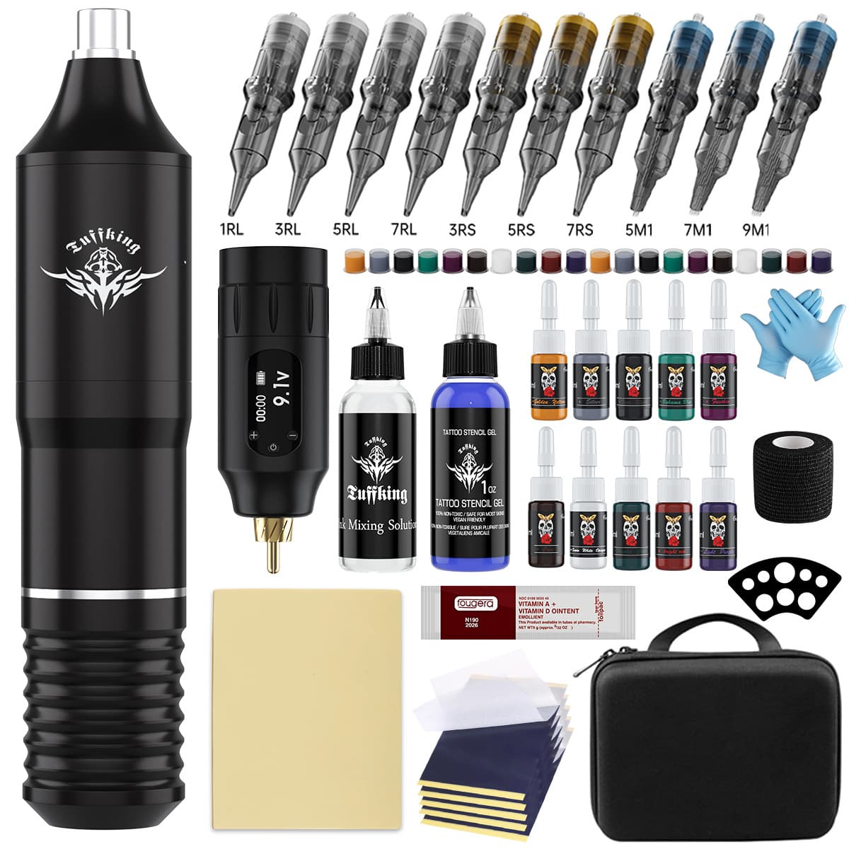 Cross-border Best Seller Tuffking Tattoo Kit Full Set Tattoo Machine Tools Tattoo Pen Set Tattoo Motor Machine