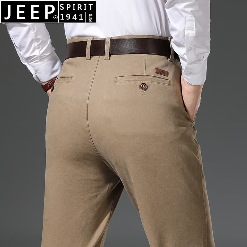 Autumn/Winter Men's Casual Pants Elastic Straight-Leg Loose-Fit Business Pants Male Sartorial Style For Office Workers