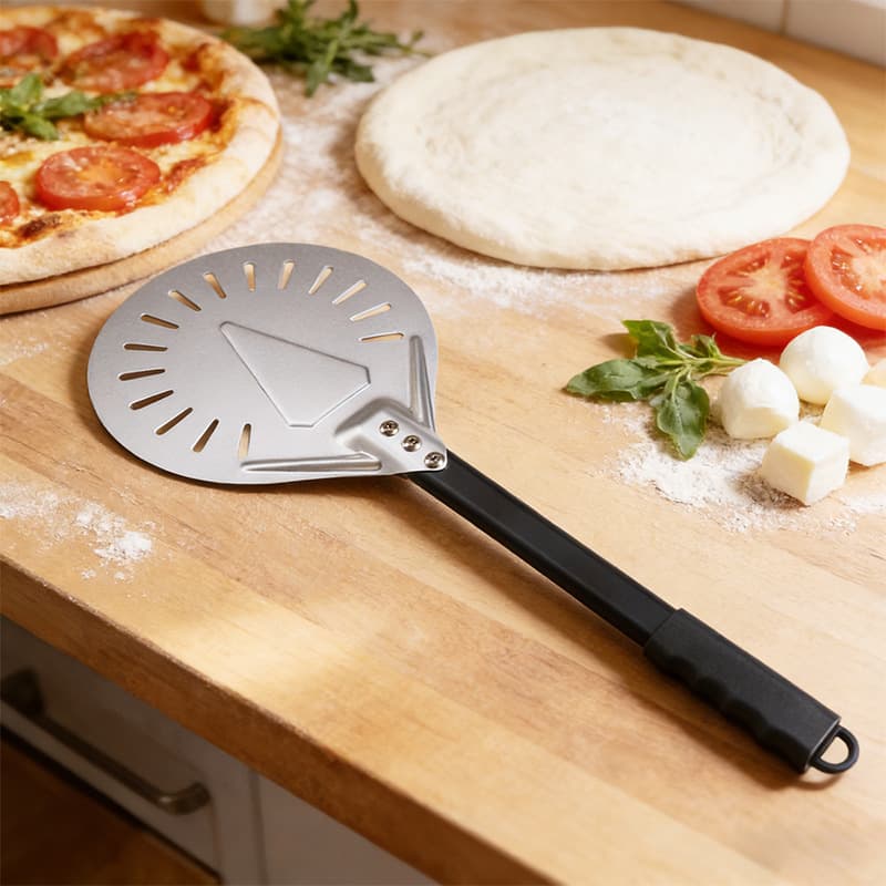 Pizza Peel 7/8/9 Inch Anodized Hard Film Perforated Round Peel Detachable Extended 90cm Aluminum Handle Oven Pizza Spade