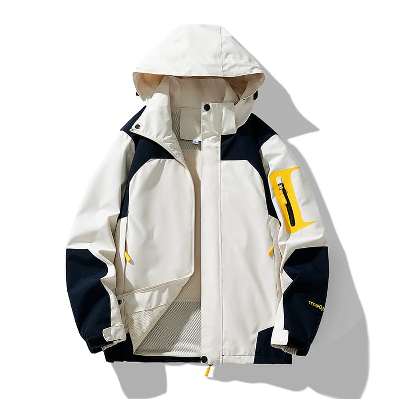 New Youth Windbreaker Jacket for Men and Women, Hiking Wear Spring and Autumn Color-Block Casual Jacket Couple Outdoor Coat