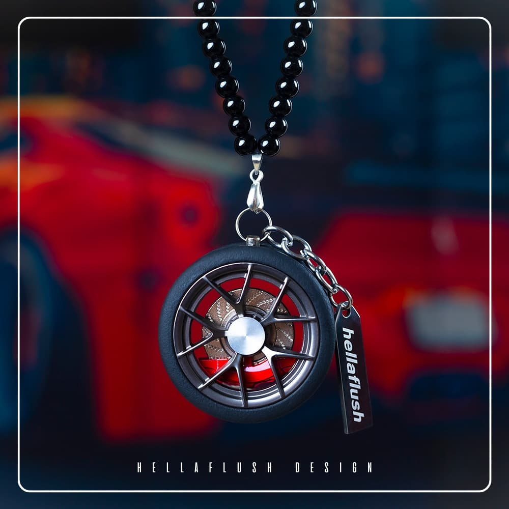 Car Modification BBS Wheel Hub Car Pendant Rearview Mirror Ornament R Star Creative with Tire Wheel Hub Car Pendant Gift