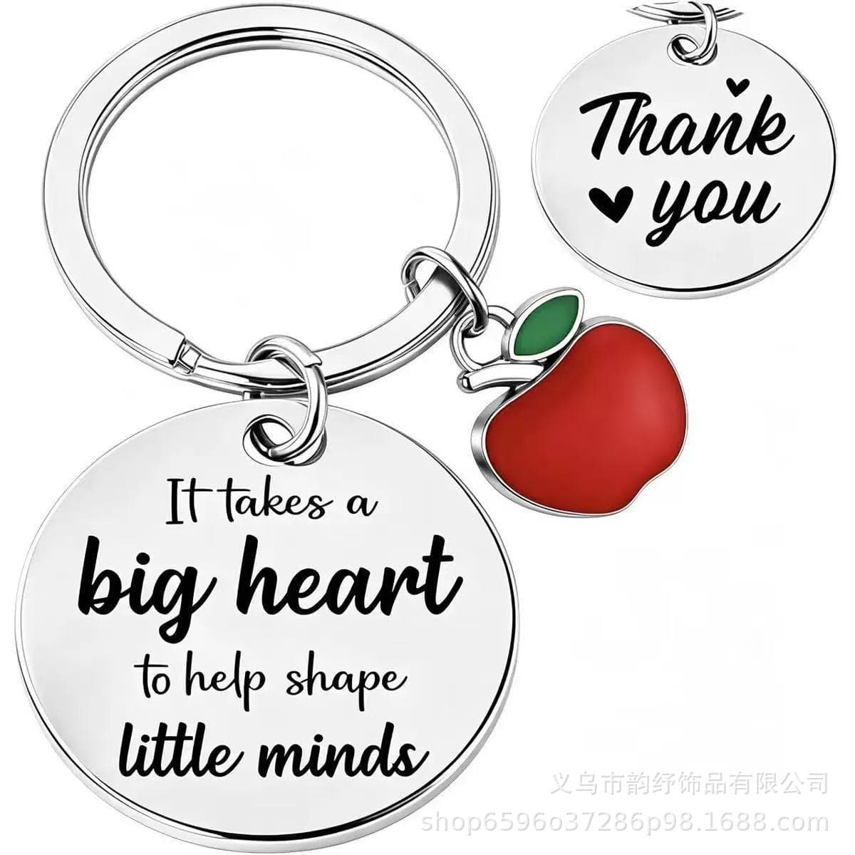 Cross-border Stainless Steel Keychain Pendant Engraved Creative Laser Engraving Apple Accessory Christmas Gift Wholesale