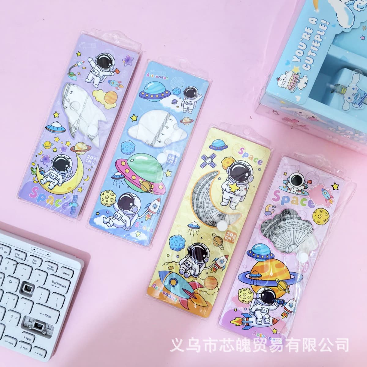 Cross-border new astronaut pattern multi-functional set of rulers for students special examination measurement ruler triangle ruler protractor