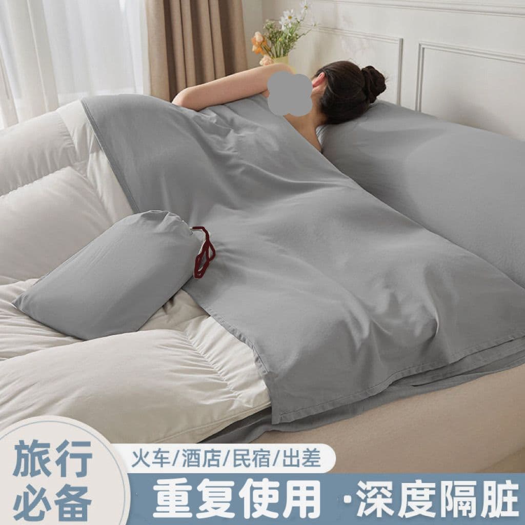 Business Trip Travel Hotel Adult Portable Double/Single Washed Cotton Bedding Set Sheet Integrated Anti-Dirt Sleeping Bag Supply Chain